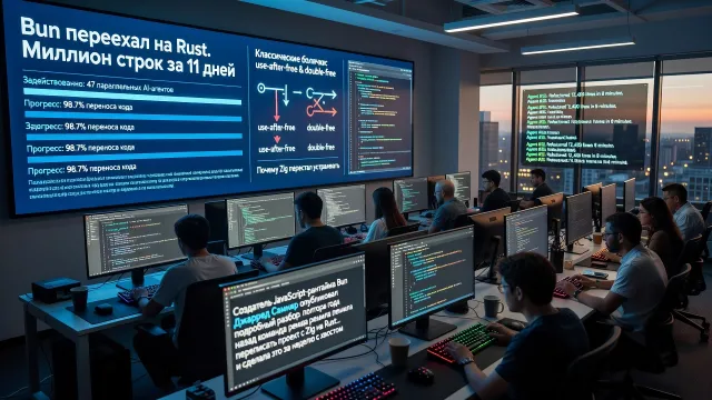 Bun переехал на Rust. Миллион строк за 11 дней